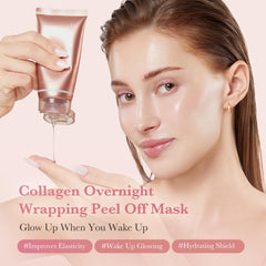 Medicube Wrapping Mask on a clean face ready for overnight wear.