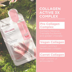 Mediheal Collagen Essential Mask sheet closeup reveals silky texture for better absorption.