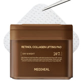 Mediheal Retinol Collagen Lifting Pad close-up showing firming action.