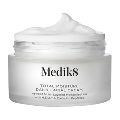 Medik8 Total Moisture bottle close-up highlighting all-day hydration.