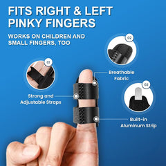 MEDILYMER Pinky finger support aids gentle immobilization during daily tasks.