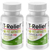 MediNatura T-Relief bottle pouring tablets for easy dosing and mobility support.