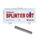 Medipoint Splinter Out packaging image, compact kit for quick splinter care.
