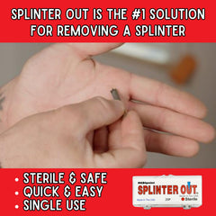 Medipoint Splinter Out tri-bevel point enables easier splinter loosening.