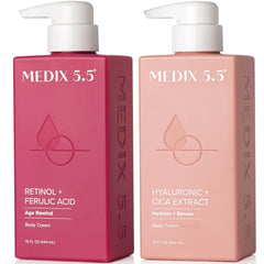 Medix 5.5 retinol body lotion bottle for firming and hydration.