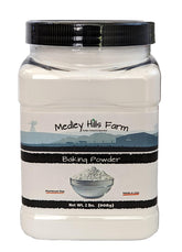 Medley Hills Farm baking powder container for easy storage and quick use