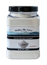 Medley Hills Farm fruit pectin powder in a reusable container for storage