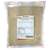 Medley Hills Farm oat bran bag, heat-sealed for freshness and high fiber.