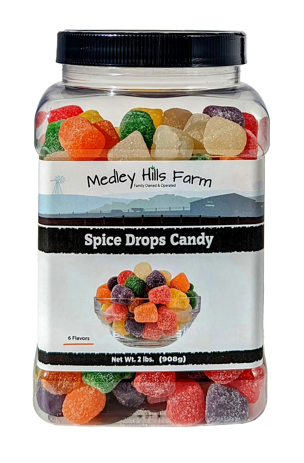 Medley Hills Farm Spice Drops in reusable container for easy storage and snacking