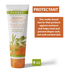 Closeup of Medline Remedy Olivamine Calazime paste texture ready for application on irritated skin