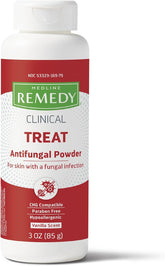 Medline Remedy Phytoplex powder bottle with talc-free formula and light scent.