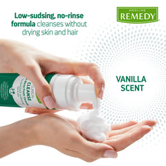 Sulfate-free formula label highlighting mild, skin-friendly cleansing benefits.