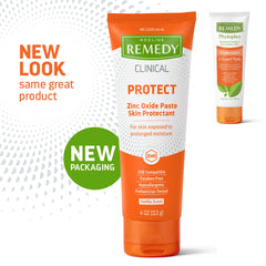 Medline Remedy Z-Guard Paste back view shows hypoallergenic formula for sensitive skin.