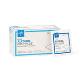 Medline large sterile alcohol pads pack front view for convenient skin prep