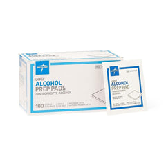 Medline large sterile alcohol pads pack front view for convenient skin prep