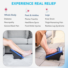 MedMassager Classic in-use under desk for convenient at desk relaxation