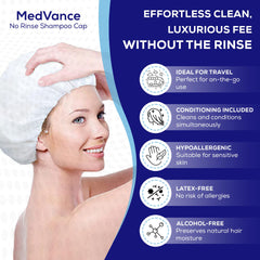 Hands massage the cap to activate cleansing during a 5–10 minute routine