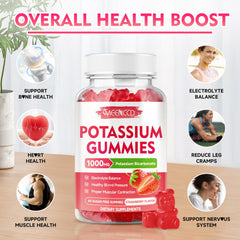 MEENCCD potassium gummies closeup texture emphasizes soft chew and sugar-free appeal