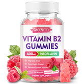 MEENCCD Vitamin B2 gummies with raspberry flavor, 400 mg riboflavin for daily energy support.