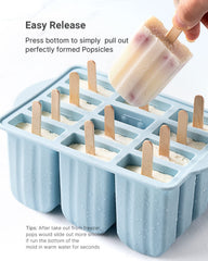 MEETRUE wooden popsicle sticks, 50-pack, ready for use with molds.