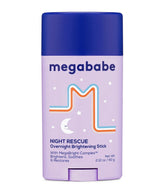 Megababe Night Rescue bottle front view shows clean, aluminum-free packaging for sensitive skin.