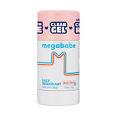 Megababe Rosy Pits deodorant tube shows clear, aluminum-free protection for daily use.