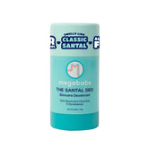 Megababe The Santal Deo bottle front showing aluminum-free protection