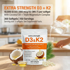 Megacephalus ELVERA bottle back label highlights high-potency D3 K2 and magnesium details.