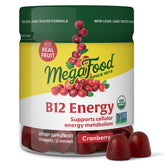 MegaFood B12 Energy Gummies cranberry bottle packaging for daily energy support