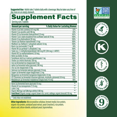 MegaFood Baby & Me 2 tablets closeup highlighting folate, choline, and iodine.