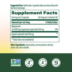 MegaFood Magnesium Glycinate capsules close-up showing gentle chelated form