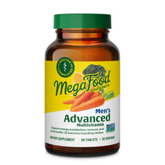 MegaFood Men's Advanced Multivitamin bottle front for daily support