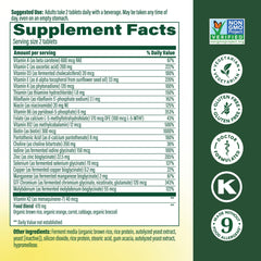 MegaFood Men's Advanced Multivitamin label close-up highlighting key nutrients