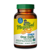 MegaFood Men 40+ bottle on shelf supports daily immune and energy health.