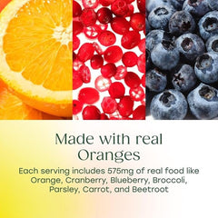 MegaFood Ultra C 400 mg real-food ingredients like broccoli, carrot, and cranberries.
