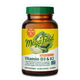 MegaFood Vitamin D3 5000 IU bottle front with bone support packaging.