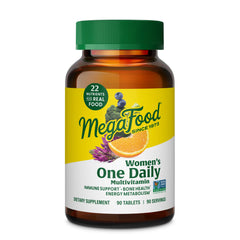 MegaFood Womens Multivitamin One Daily bottle ready for daily energy and bone support.