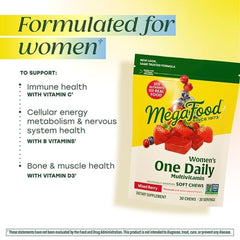 MegaFood Women’s Multivitamin close-up showing berry-flavored soft chew.