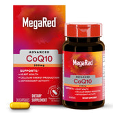 MegaRed Advanced CoQ10 capsule front view highlighting daily heart support.