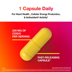 MegaRed CoQ10 bottle label showing purity and potency.