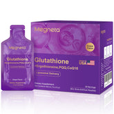 MEGNETA Liposomal Glutathione pouch packaging for travel-friendly support