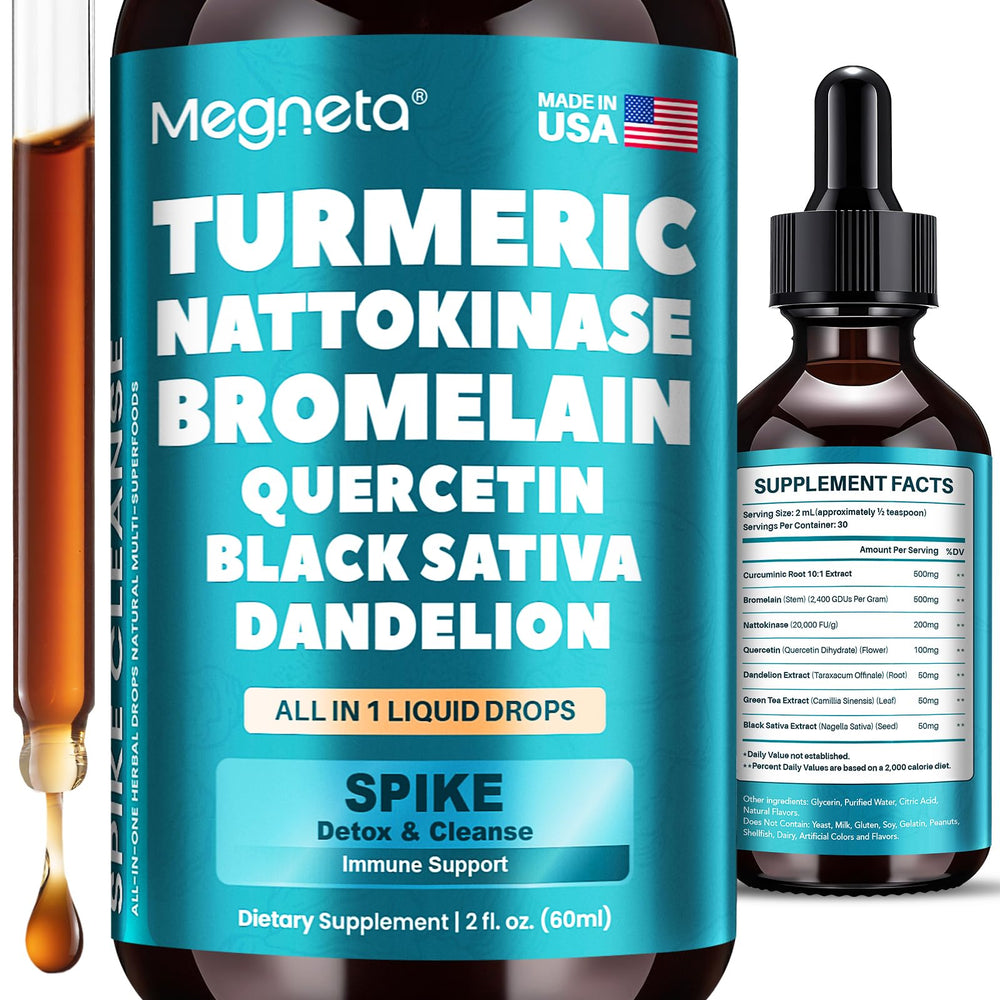 Megneta nattokinase bottle label highlighting high-activity enzyme for circulatory support