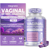 MEGNETA Vaginal Moisturizer bottle shows Kacip Fatimah for balanced comfort.