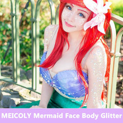 MEICOLY face glitter gel applied effortlessly for radiant stage makeup