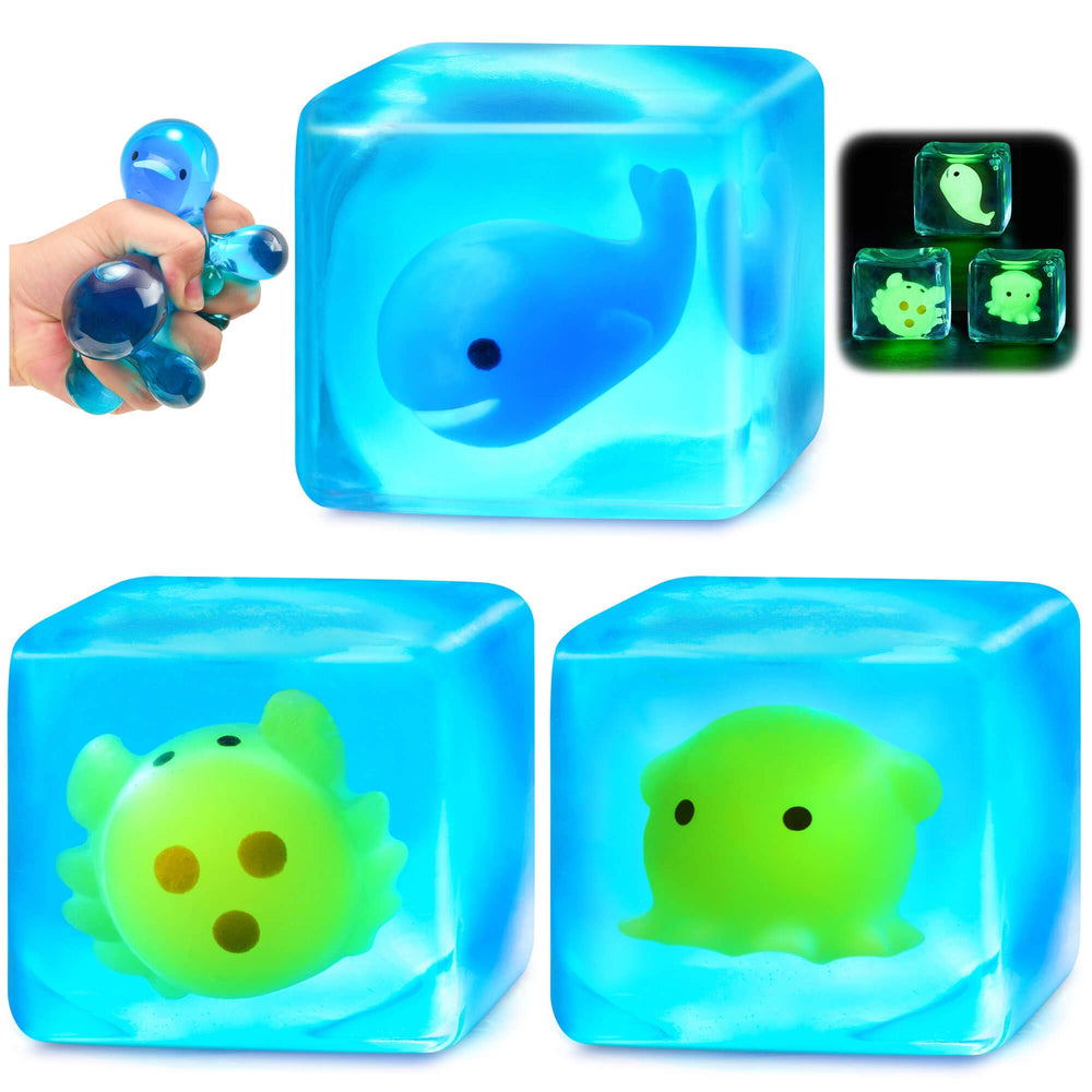 Meijoy Squishy Stress Cube with ice exterior for satisfying squeezes.