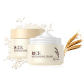 MeiPlumLai Rice Moisturizing Cream bottle pour for smooth, even application