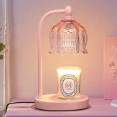 MEIXISUE pink candle warmer lamp front view with timer feature
