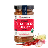 Mekhala red curry paste jar showing vibrant color for authentic Thai flavor