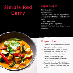 Mekhala red curry paste prepared for stir-fry with crisp vegetables