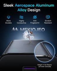 MEKIOJEO 12-port charging station top view highlighting its compact aluminum design.